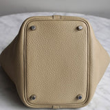 Bolsa Hermès Picotin 18 Clemence Dune com Ferragens Palladium