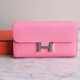 Bolsa Hermès Constance Wallet To Go Epsom Rose Azalee com Ferragens Palladium