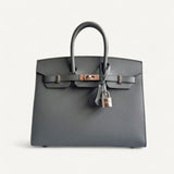 Bolsa Hermès Birkin 25 Epsom Sellier Gris Mouette com Ferragens Palladium