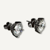 Par de Brincos com Diamantes Redondos