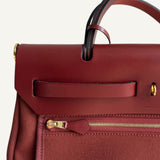 Bolsa Hermès Herbag 31 Rouge H com Ferragens Gold
