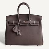 Bolsa Hermès Birkin 25 Togo Etoupe com Ferragens Palladium