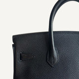 Bolsa Hermès Birkin 25 Togo Black com Ferragens Gold
