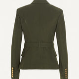Blazer Balmain Verde musgo com detalhes em Dourado