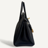 Bolsa Hermès Birkin 25 Togo Black com Ferragens Gold