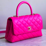 Bolsa Chanel Tiracolo Classic Top Handle Rosa