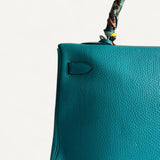 Bolsa Hermès Kelly 32 Vert Verone com Ferragens Palladium