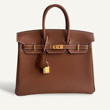 Bolsa Hermès Birkin 25 Togo Gold com Ferragens Gold