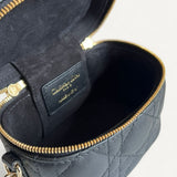 Bolsa Christian Dior Vanity Case Small Preta com Ferragens Douradas