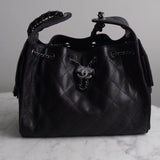 Bolsa Chanel 25 Small Caviar Preta com Ferragens Prateadas