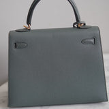 Bolsa Hermès Kelly 25 Epsom Vert Amande com Ferragens Gold