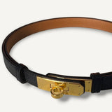 Cinto Hermès 18 Noir Com Ferragens Gold