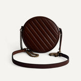 Bolsa Gucci Matelassê Mini GG Marmont Round Marrom