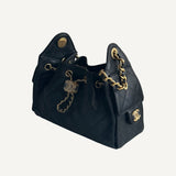 Bolsa Chanel 25 Mini Caviar Preta com Ferragens Douradas