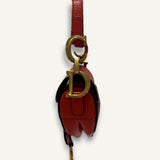 Bolsa Christian Dior Goatskin Micro Saddle Bag With Strap Bright Orange