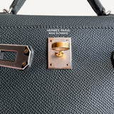 Bolsa Hermès Mini Kelly Vert Mangrove com Ferragens Electrum