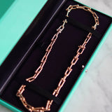 Colar Tiffany Elos G com Diamantes Ouro Rosa