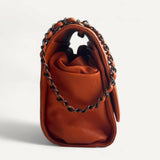 Bolsa Chanel Classic Flap Expandable Shoulder Bag Laranja