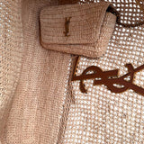 Bolsa Saint Laurent Bolsa Icare Em Ráfia-Bege