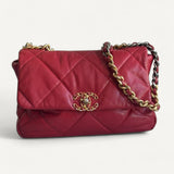 Bolsa Chanel 19 Medium Lambskin Vermelha