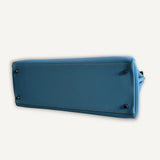 Bolsa Hermès Kelly 35 Epsom Blue Jean com ferragens Palladium