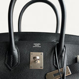 Bolsa Hermès Birkin 30 Epsom Sellier Noir com Ferragens Palladium
