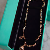 Pulseira Tiffany Duas Voltas de Elos Pequenos em Ouro Rosa