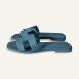 Rasteira Hermès Oran Bleu Jeans