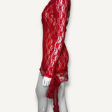 Vestido Christofer Kane em Renda Vermelho