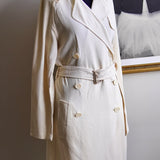 Trench Coat Hermès Paris Wool Creme