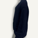 Cardigan Gucci Intarsia Azul Marinho com Logomarca