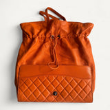 Bolsa Chanel Classic Flap Expandable Shoulder Bag Laranja