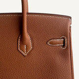 Bolsa Hermès Birkin 25 Togo Gold com Ferragens Gold