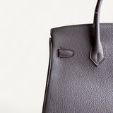 Bolsa Hermès Birkin 25 Togo Gris Meyer com Ferragens Gold