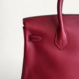 Bolsa Hermès Birkin 25 Rouge H com Ferragens Palladium
