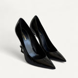 Scarpin Saint Laurent Opyum em Couro Preto Envernizado