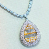 Colar de Riveira Pavê Yellow Fancy em Gota P13,9 - 3,94CT