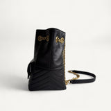 Bolsa Saint Laurent Niki Bucket Preta com Ferragens Douradas