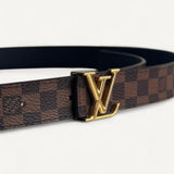 Cinto Louis Vuitton Iconic Reversible Belt Canvas Damier Ébène