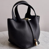 Bolsa Hermès Picotin 18 Clemence Noir com Ferragens Gold