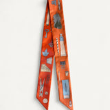 Twilly Hermès In The Pocket Abricot, Vert Amande e Jaune Pale