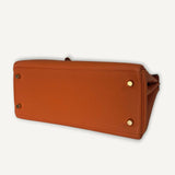 Bolsa Hermès Kelly 28 Togo Orange H com Ferragens Gold