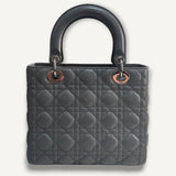 Bolsa Christian Dior Cannage Lady Dior Cinza Medium