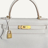 Bolsa Hermès Kelly 28 Togo Beton com Ferragens Douradas