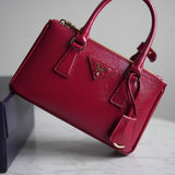 Bolsa Prada Mini Galleria Couro Saffiano Verniz Vermelha