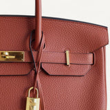 Bolsa Hermès Birkin 35 Togo Cuivre com Ferragens Gold
