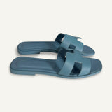 Rasteira Hermès Oran Bleu Jeans