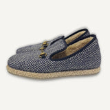 Sapato Gucci Blue Tweed Fria Slip On 39BR