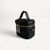 Bolsa Christian Dior Vanity Case Small Preta com Ferragens Douradas