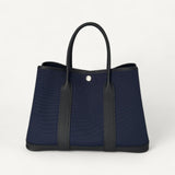 Bolsa Hermès Garden Bleu Marine/Noir com Ferragens Palladium